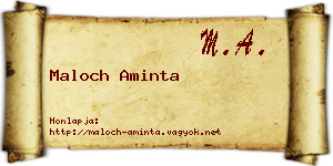 Maloch Aminta névjegykártya